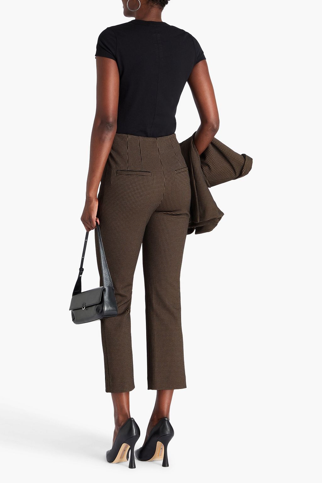 VERONICA BEARD Kean houndstooth jacquard-knit bootcut pants
