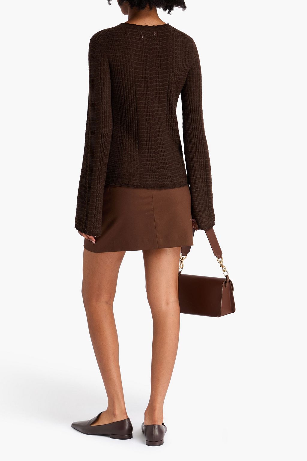 LOULOU STUDIO Zoe pointelle-knit wool-blend sweater