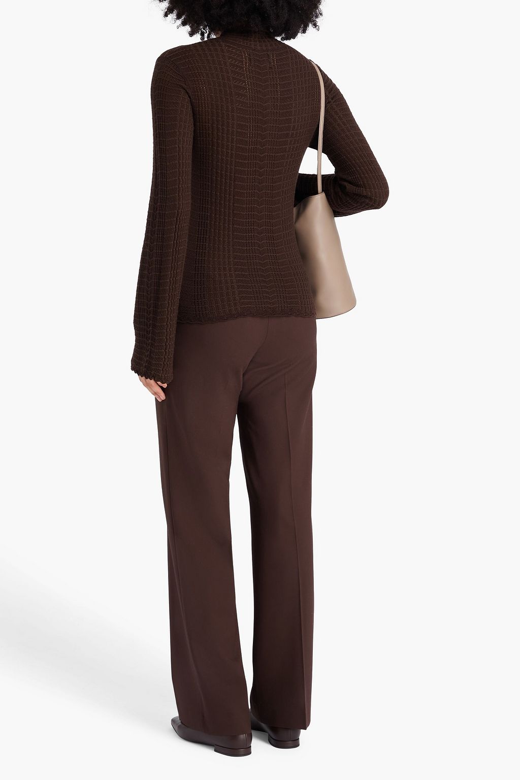 LOULOU STUDIO Orion pointelle-knit wool-blend turtleneck sweater