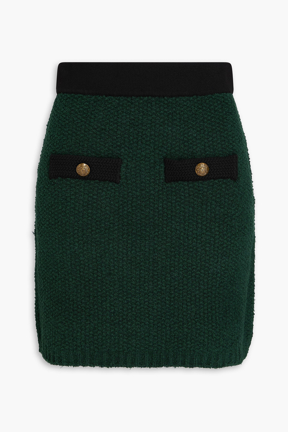 Veronica Beard Rivka Bouclé-knit Mini Skirt In Green