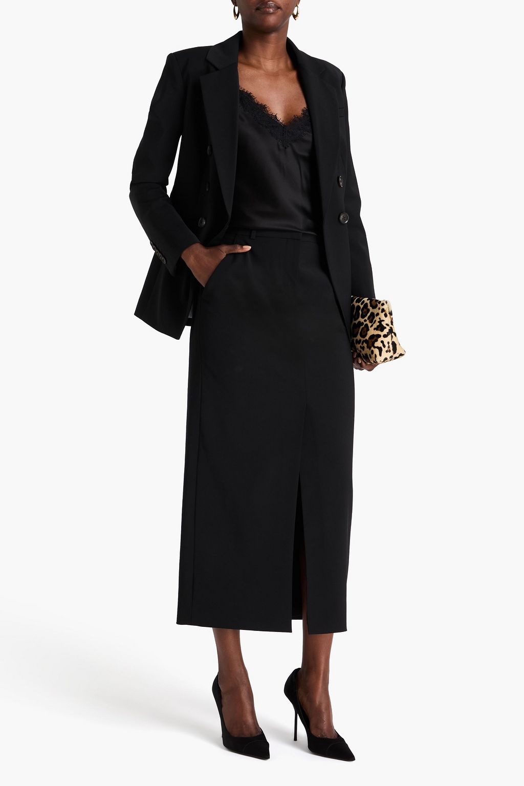 VERONICA BEARD Maxine wool-blend midi pencil skirt