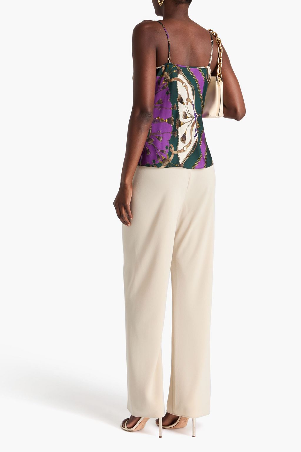VERONICA BEARD Sola draped printed silk-blend twill
