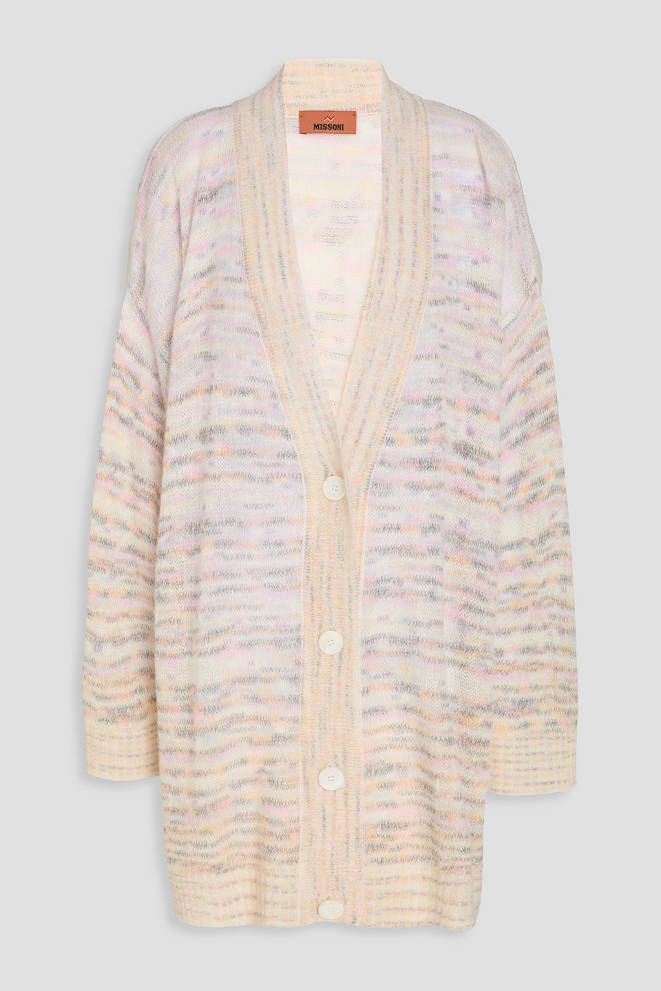 Missoni Space-dyed Crochet-knit Cardigan In Multi
