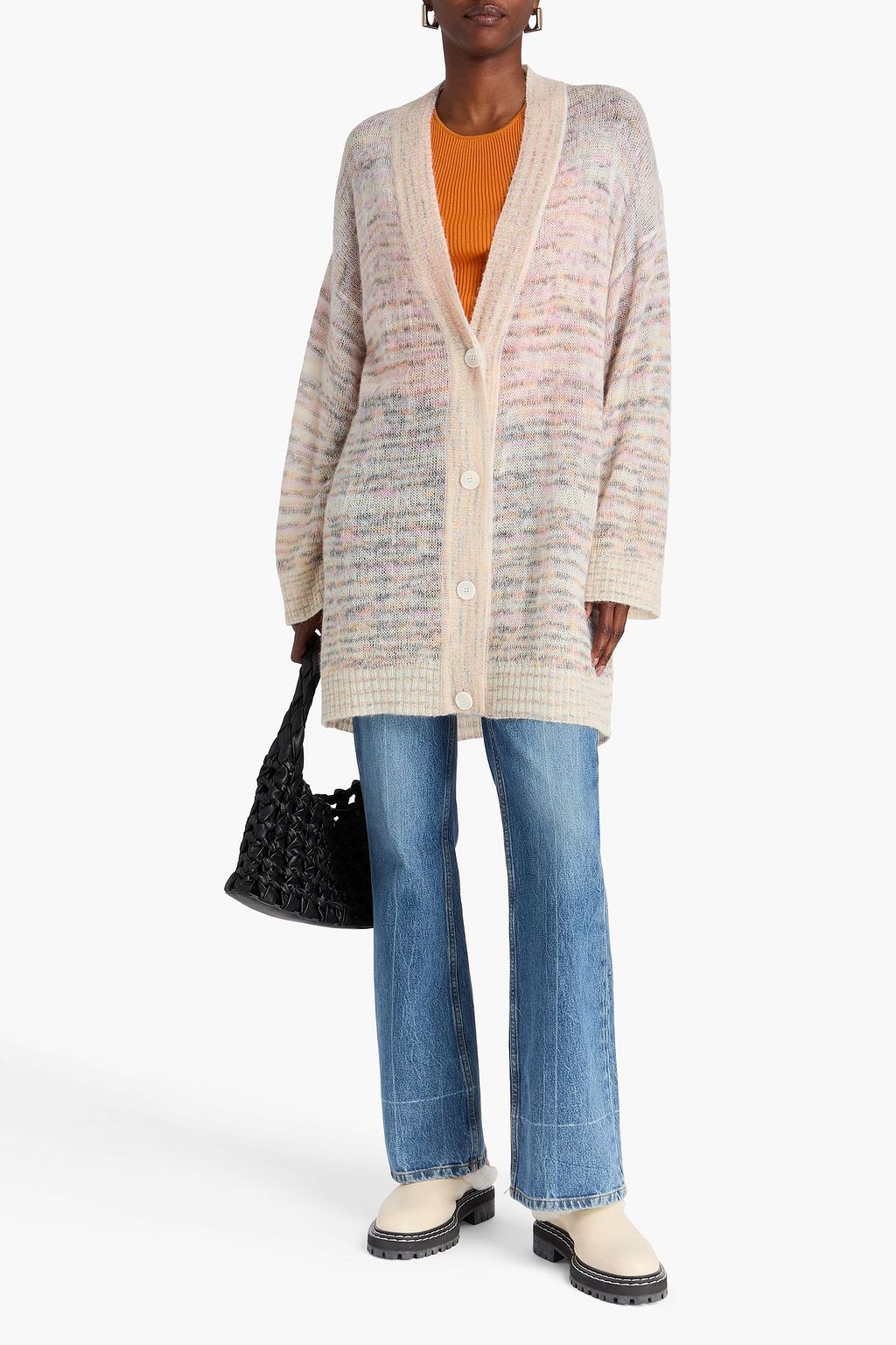 MISSONI Space-dyed crochet-knit cardigan