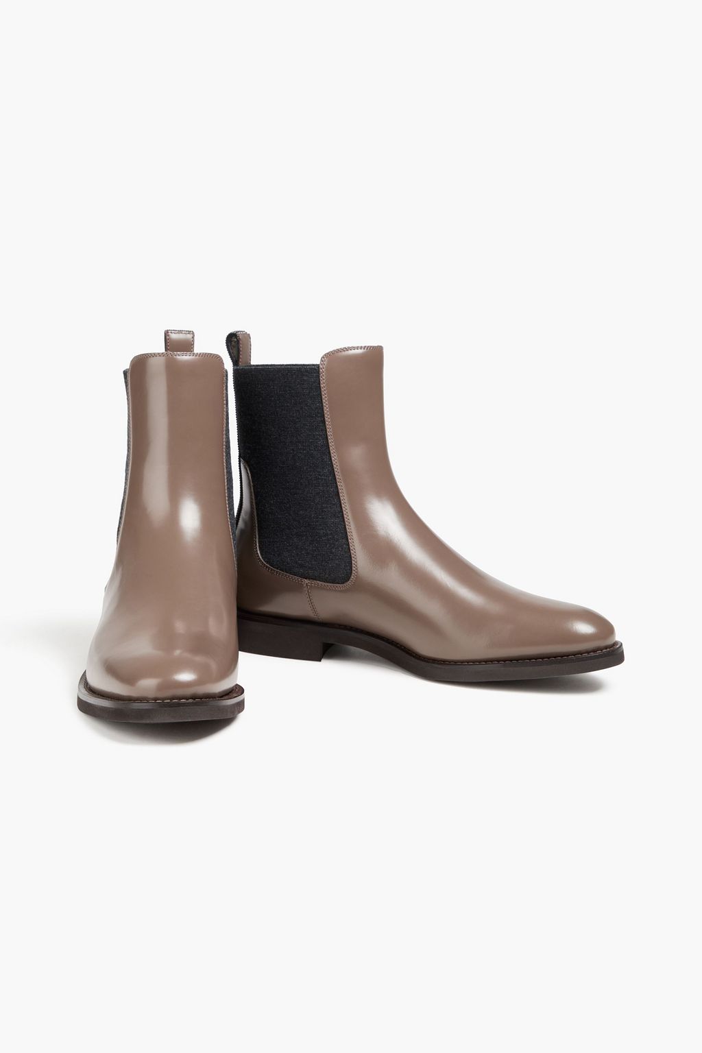 BRUNELLO CUCINELLI Chelsea-Boots aus Leder mit Zierperlen