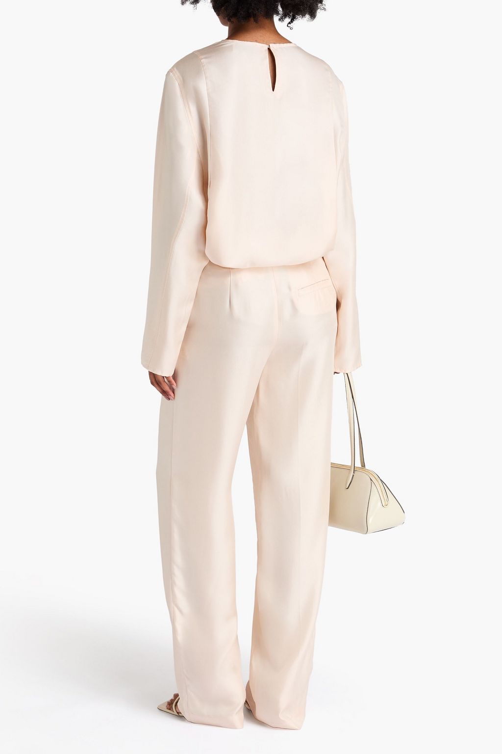 LOULOU STUDIO シルクツイル ワイドレッグパンツ