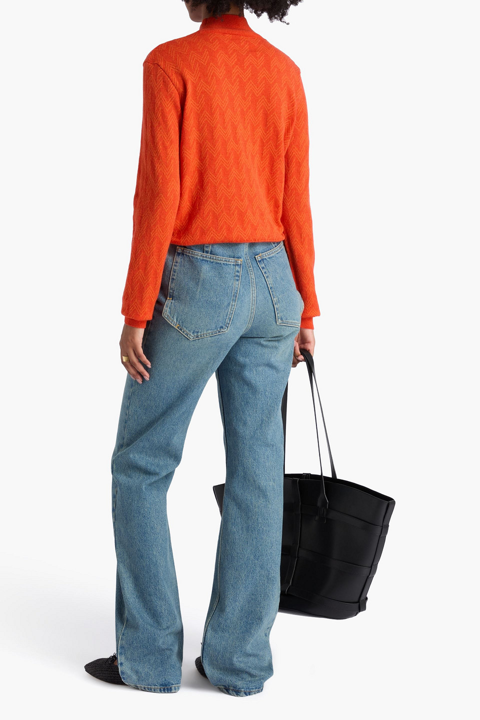 Missoni Wool And Cashmere-blend Turtleneck Sweater In Orange