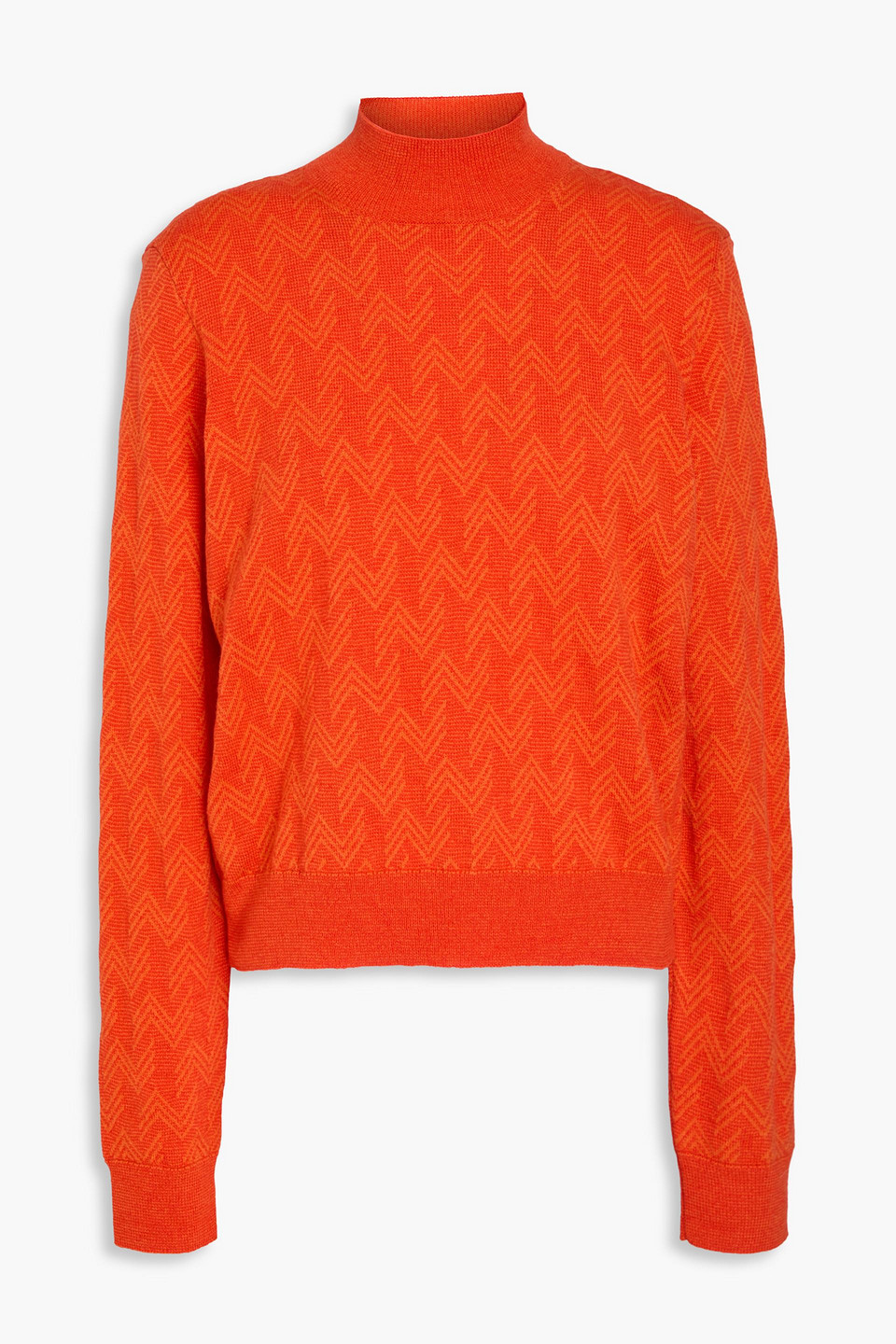 Missoni Wool And Cashmere-blend Turtleneck Sweater In Orange