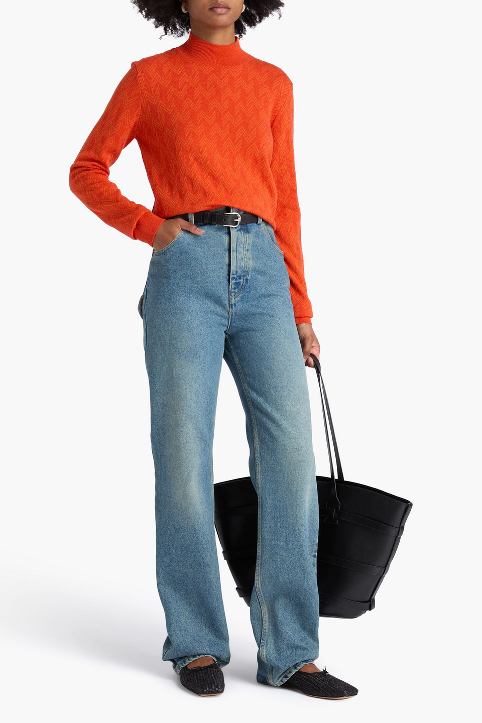Missoni Wool And Cashmere-blend Turtleneck Sweater In Orange