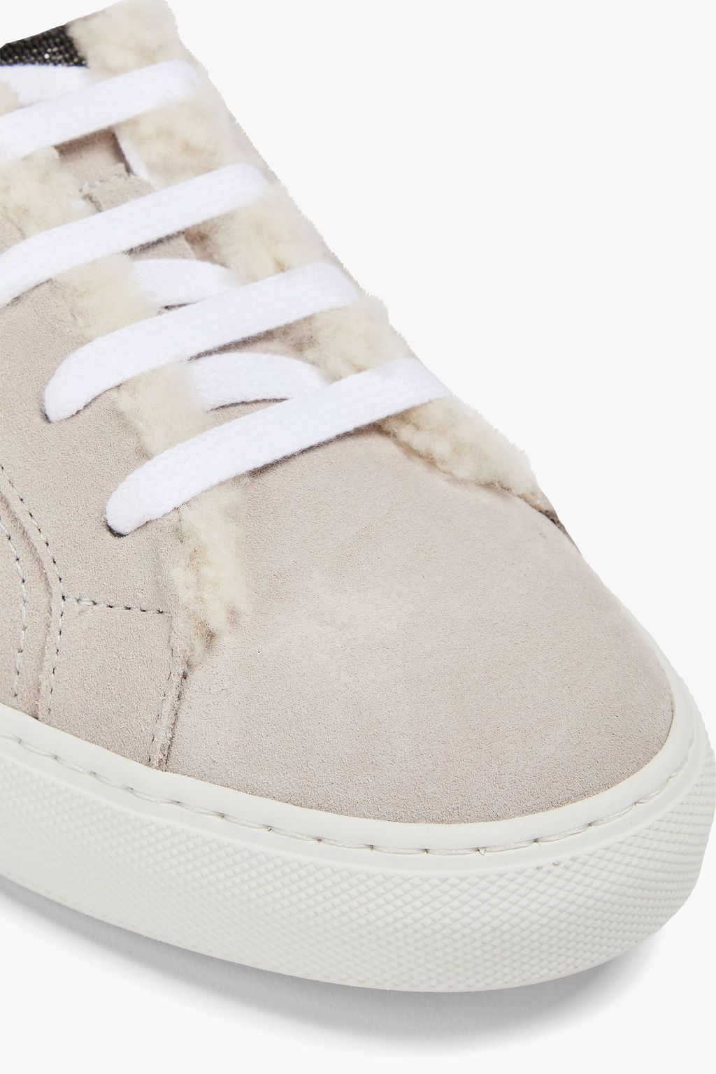 BRUNELLO CUCINELLI スエード スニーカー ムートン裏地&ビーズ付き