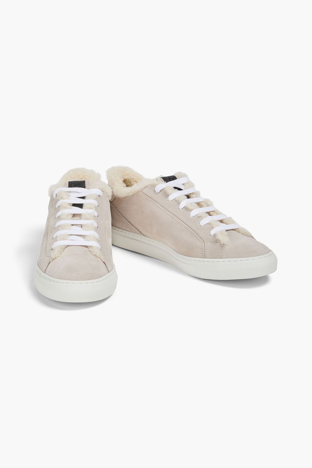 BRUNELLO CUCINELLI スエード スニーカー ムートン裏地&ビーズ付き