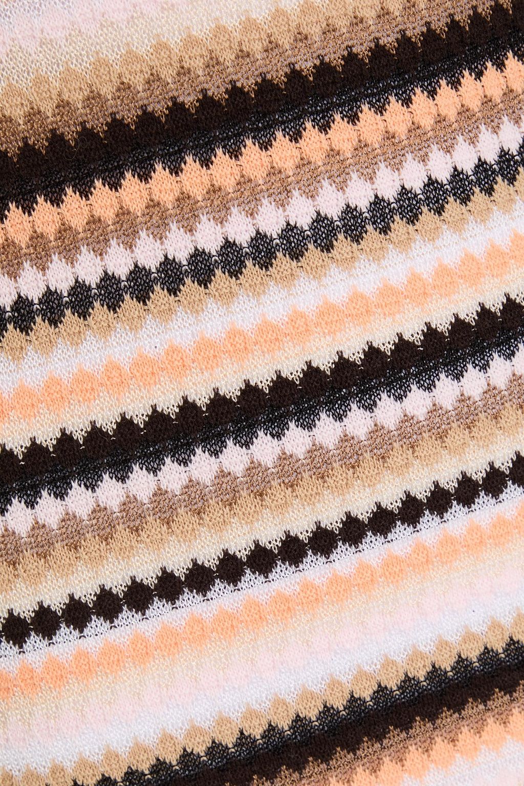 MISSONI Striped crochet-knit cotton-blend midi dress
