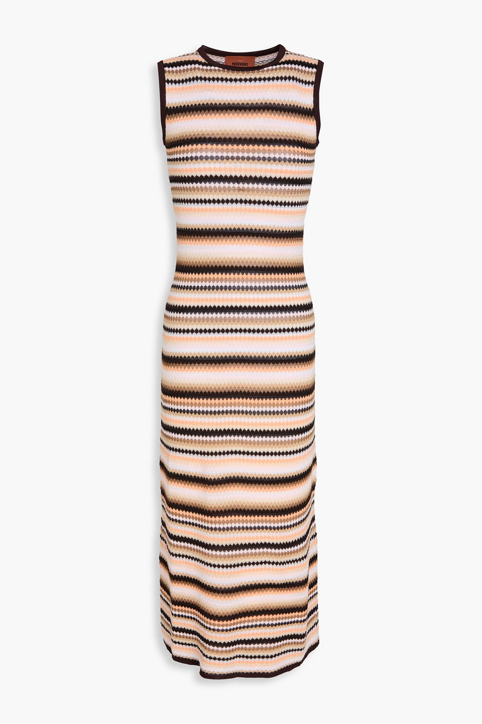 Missoni Striped Crochet-knit Cotton-blend Midi Dress