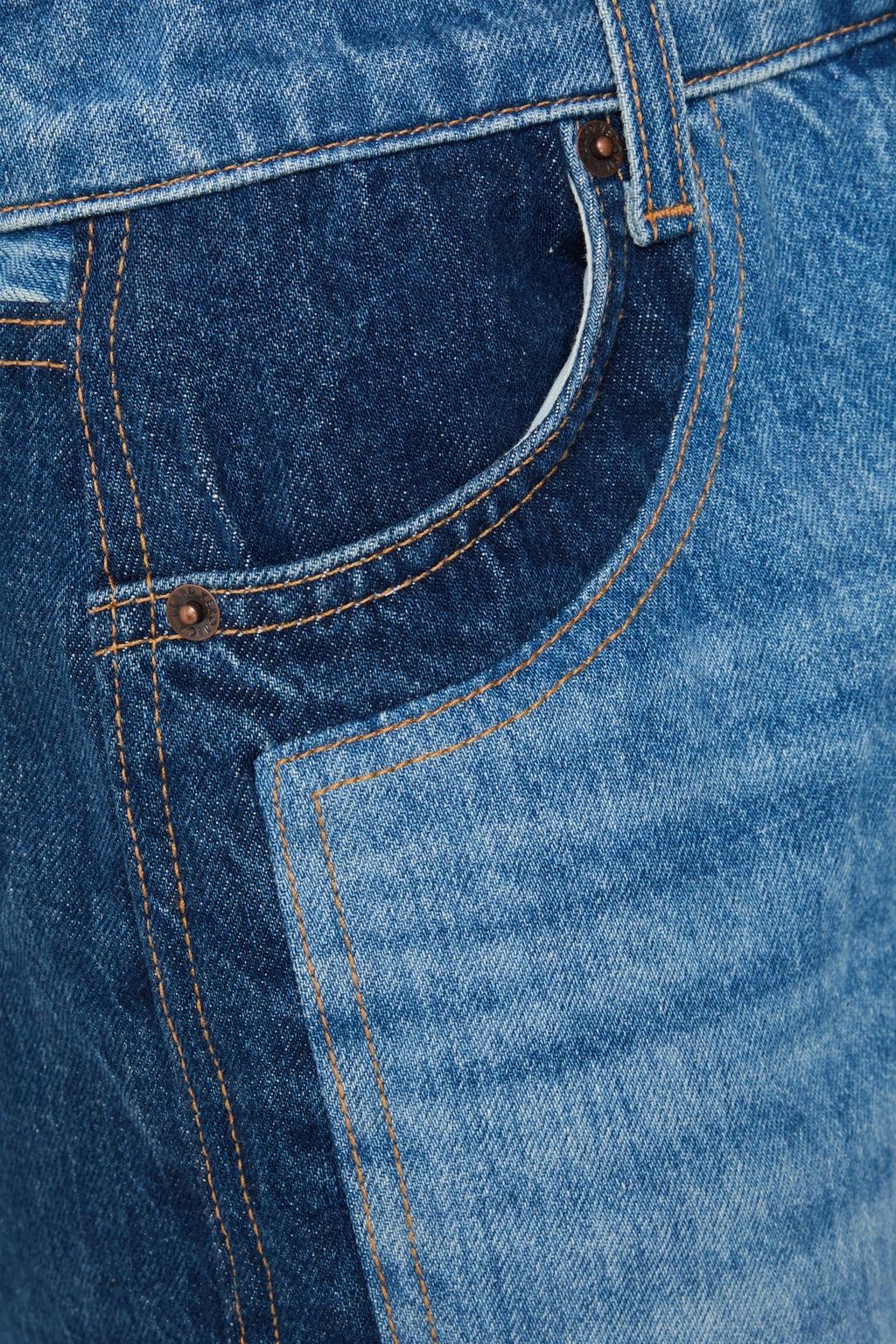 VERONICA BEARD Taylor zweifarbige hoch sitzende Cropped Jeans mit weitem Bein
