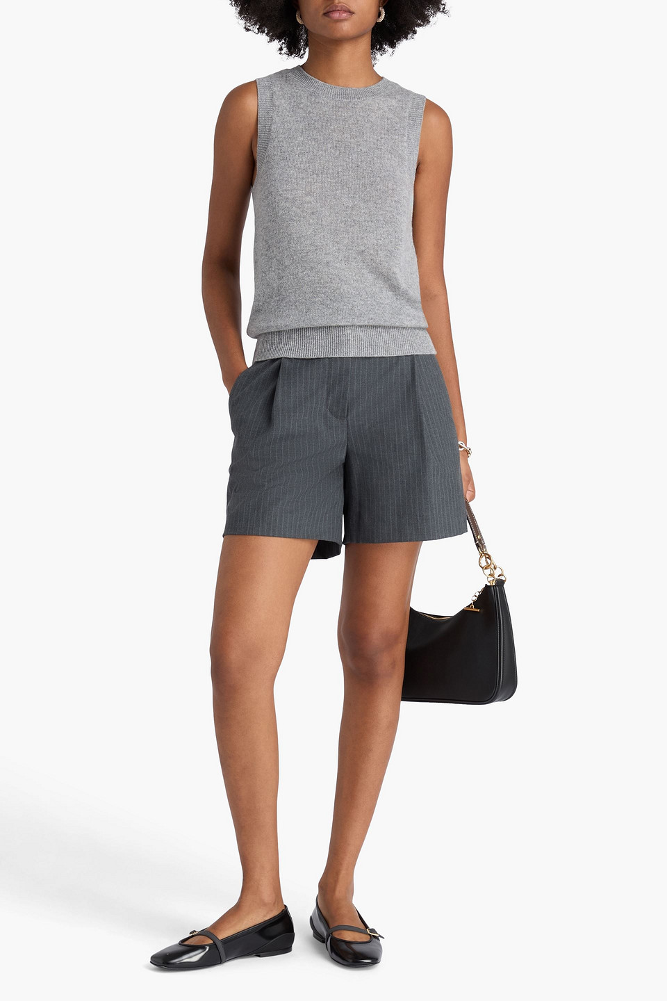 Veronica Beard Jerrel Cashmere Tank In Gray
