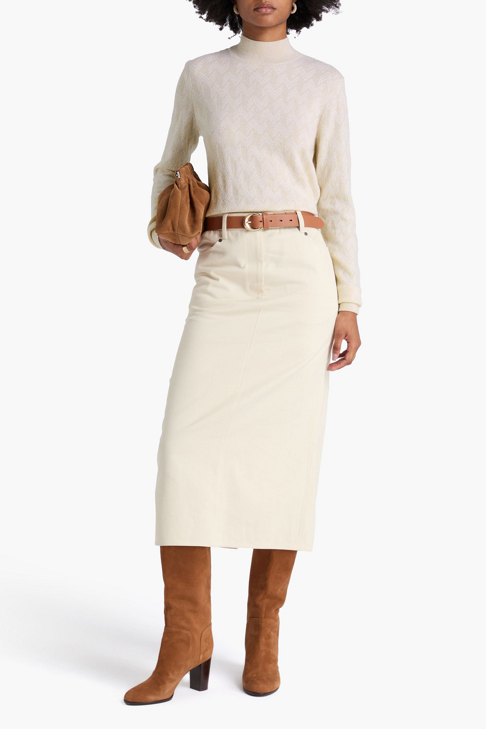 Missoni Wool And Cashmere-blend Turtleneck Sweater In Neutral