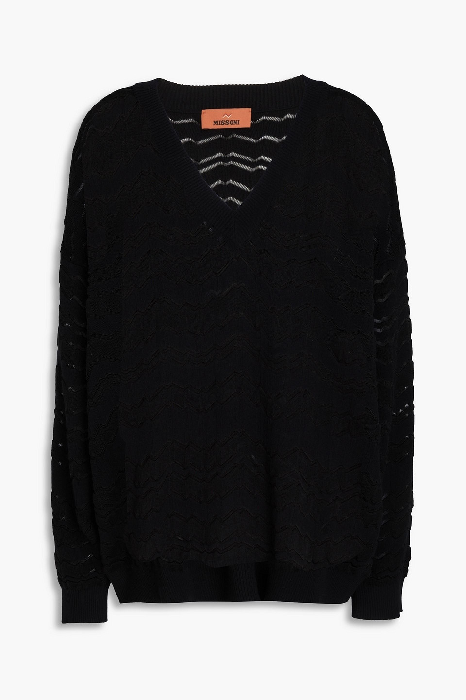 Missoni Crochet-knit Sweater In Black