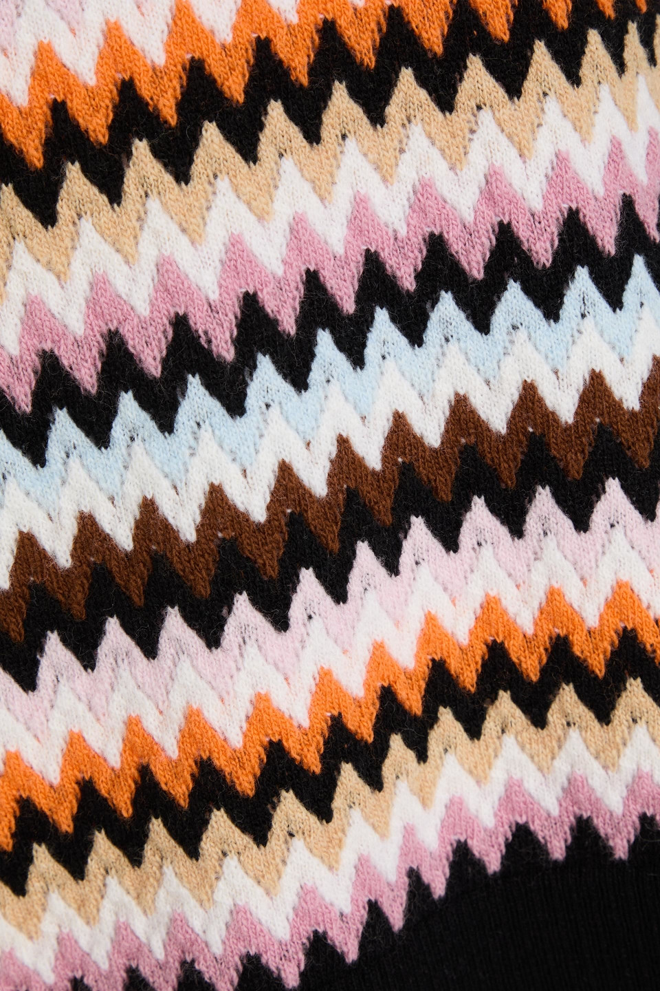 Missoni Short-sleeved Crewneck Pullover In Zigzag Wool In Multi