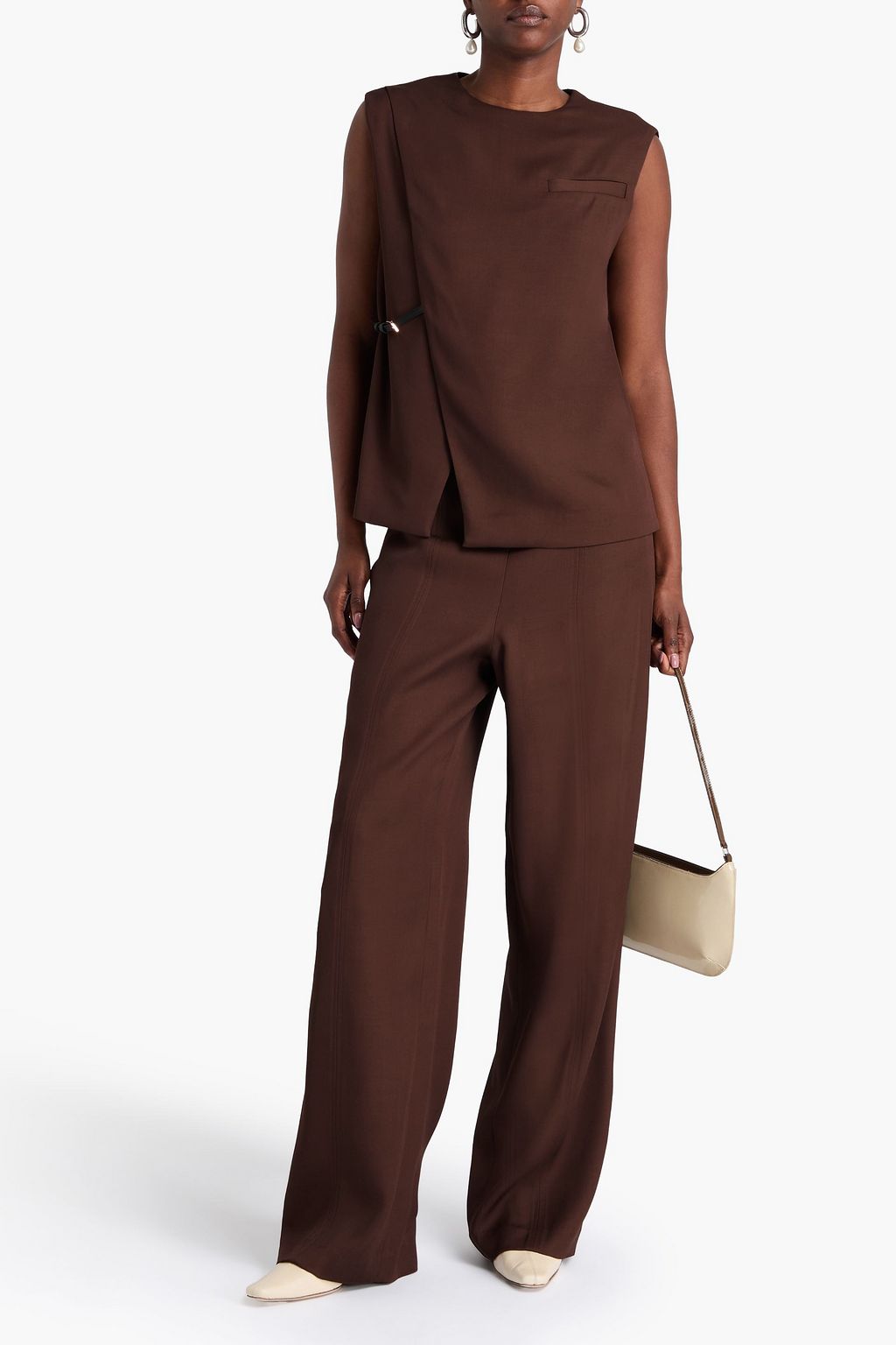 LOULOU STUDIO Samba wrap-effect twill top