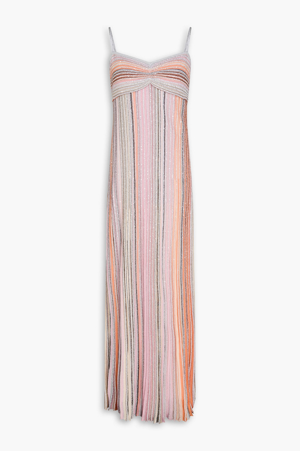 Missoni Sequin-embellished Striped Ribbed-knit Maxi Dress