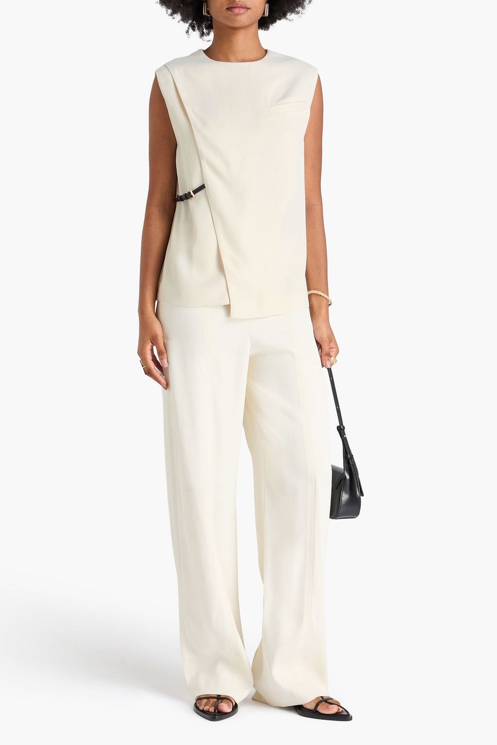 LOULOU STUDIO Samba wrap-effect twill top