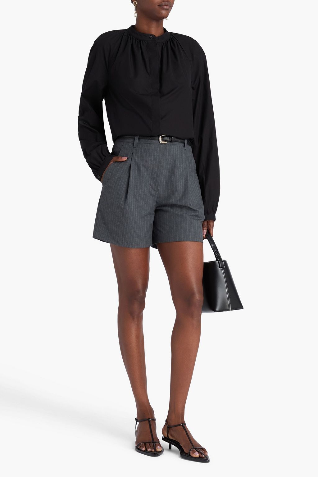 LOULOU STUDIO Oreste gathered cotton-poplin shirt