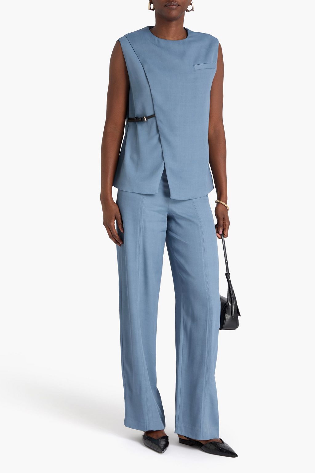 LOULOU STUDIO Samba wrap-effect twill top