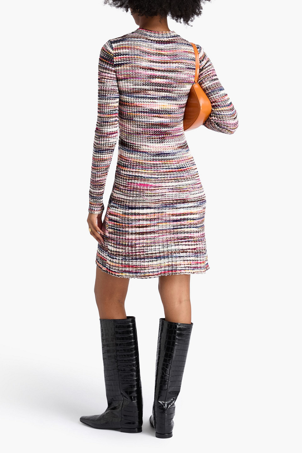 Missoni Space-dyed Ribbed-knit Mini Dress In Multi