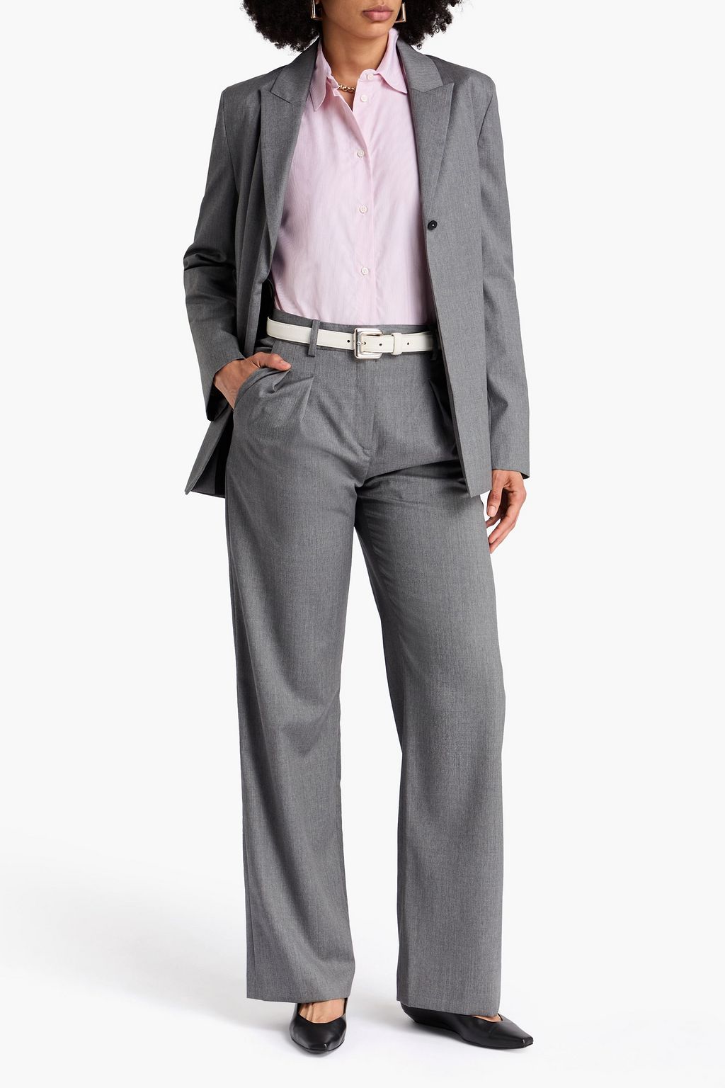 LOULOU STUDIO Sbiru pleated wool-twill wide-leg pants