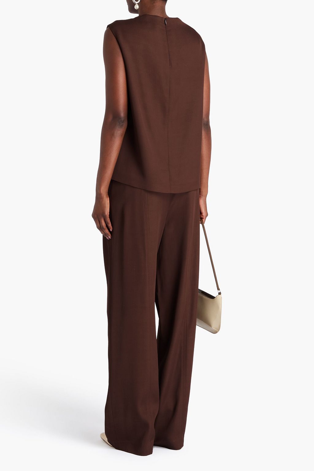LOULOU STUDIO Talia Hose mit weitem Bein aus Twill