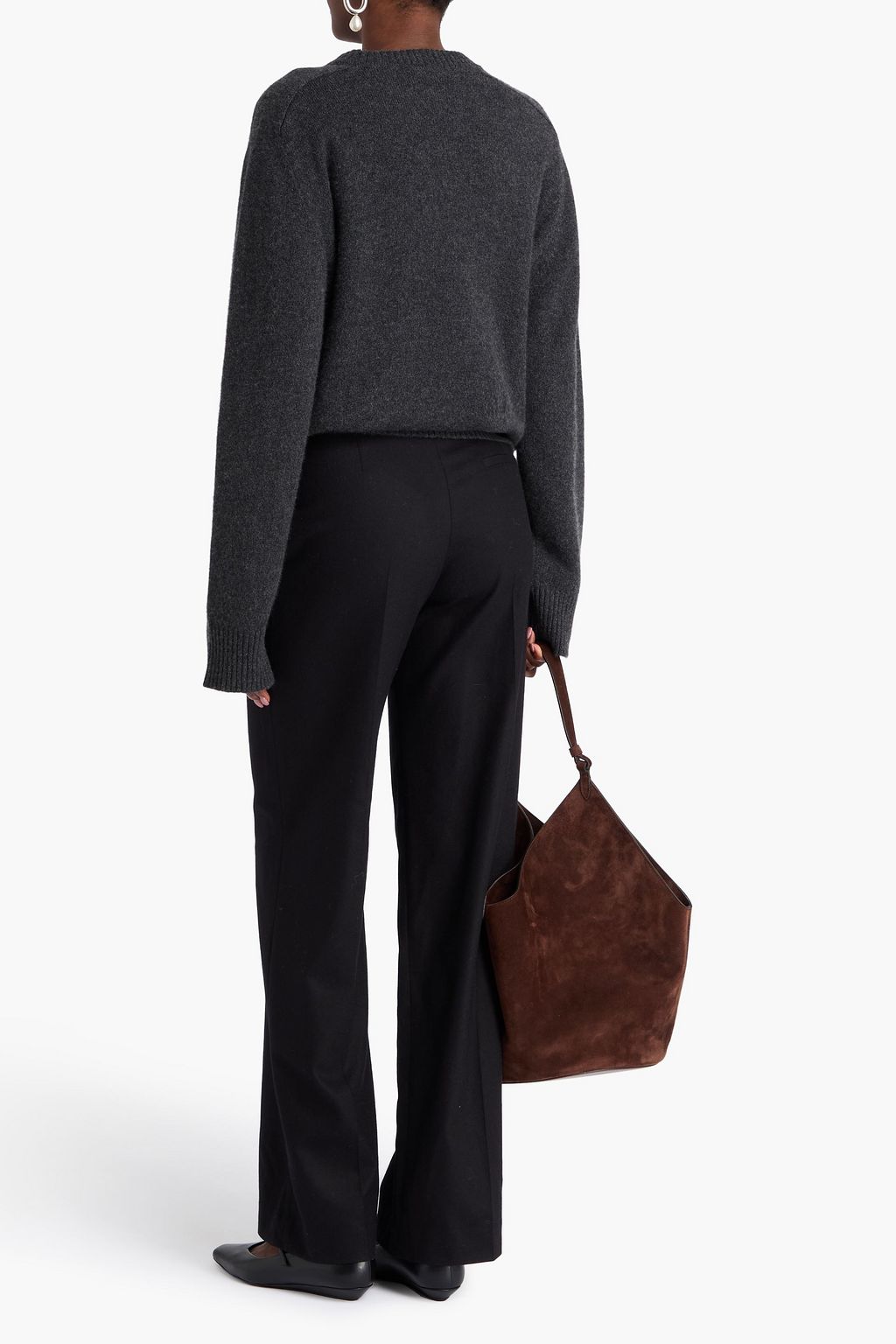 LOULOU STUDIO Juno pleated wool-blend flannel wide-leg pants