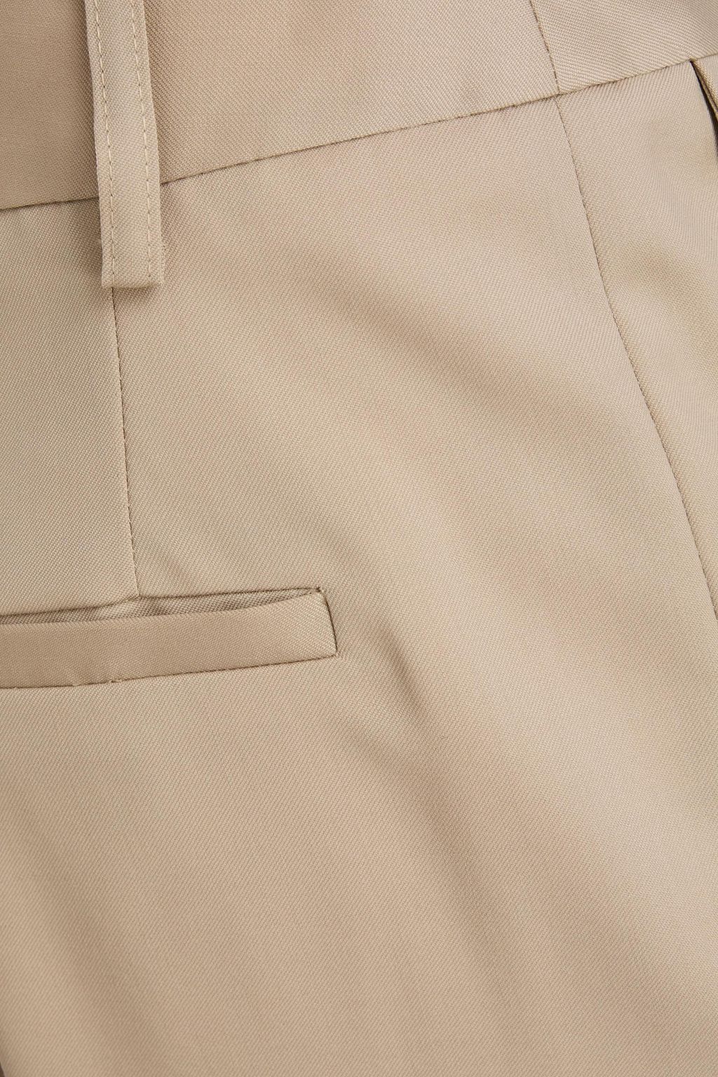 LOULOU STUDIO ウールツイル ワイドレッグパンツ タック入り