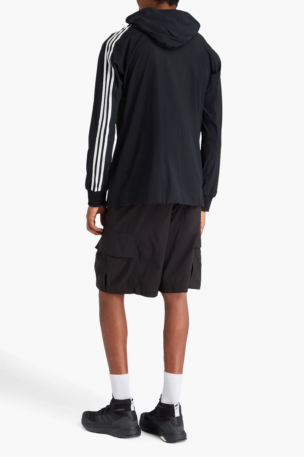 Y-3 프린트 립스탑 후드 트랙 재킷