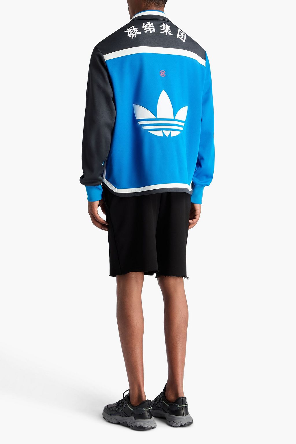 ADIDAS ORIGINALS X CLOT جاكيت رياضي من قماش بيكيه ومزيج من القطن بأقسام متباينة الألوان