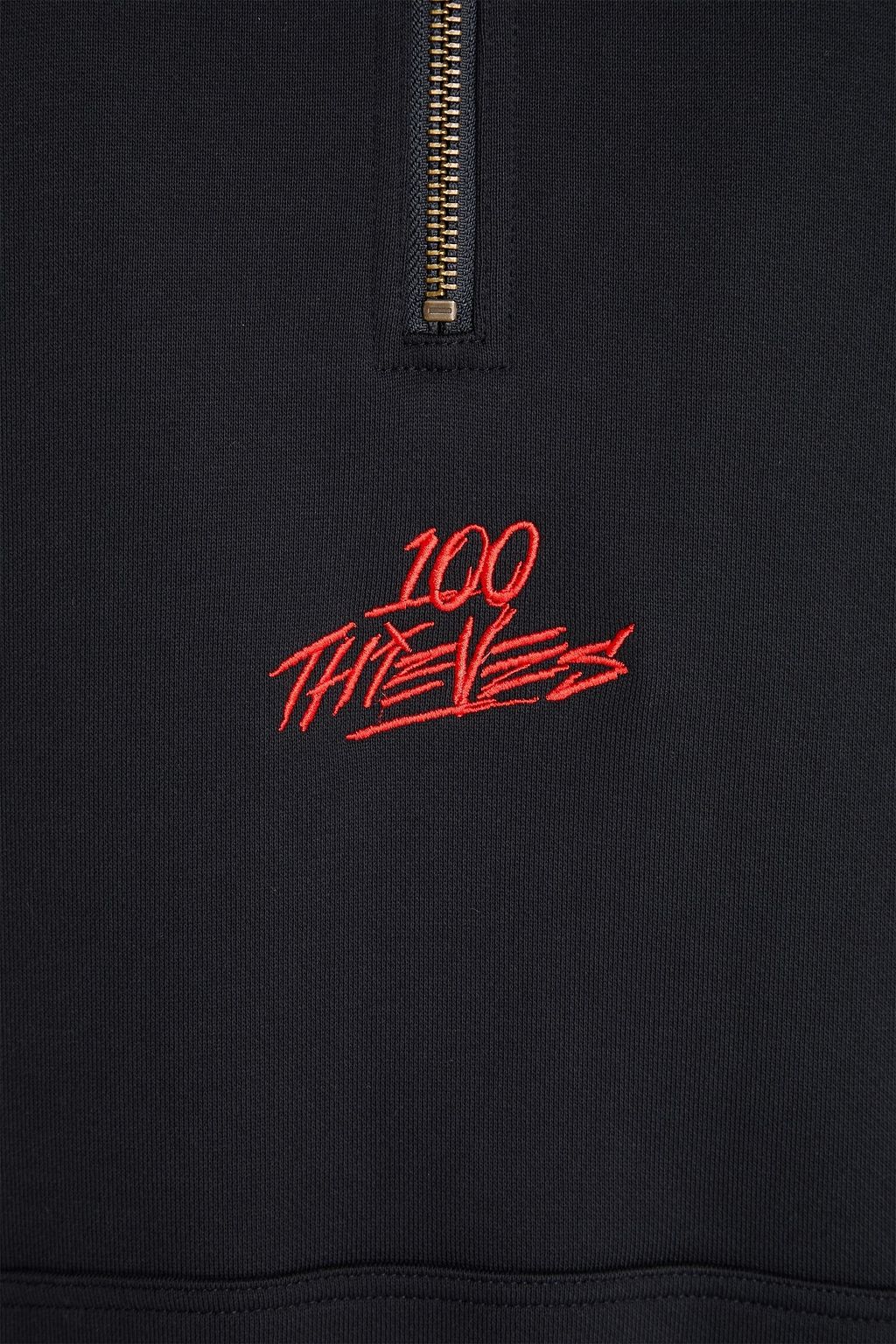 ADIDAS ORIGINALS X 100 THIEVES سويت شيرت من الصوف الناعم ومزيج من القطن بتصميم مطرّز