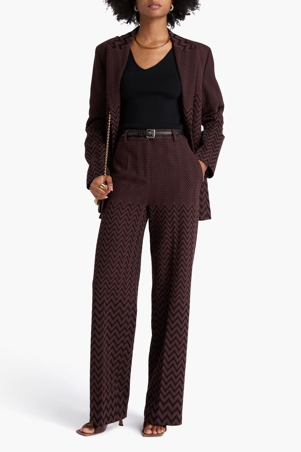 MISSONI Jacquard-knit cotton-blend wide-leg pants