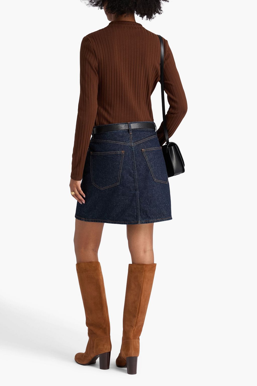 VERONICA BEARD Jocelyn ribbed linen-blend jersey top