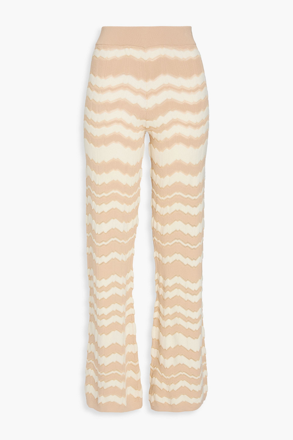 Crochet-knit flared pants