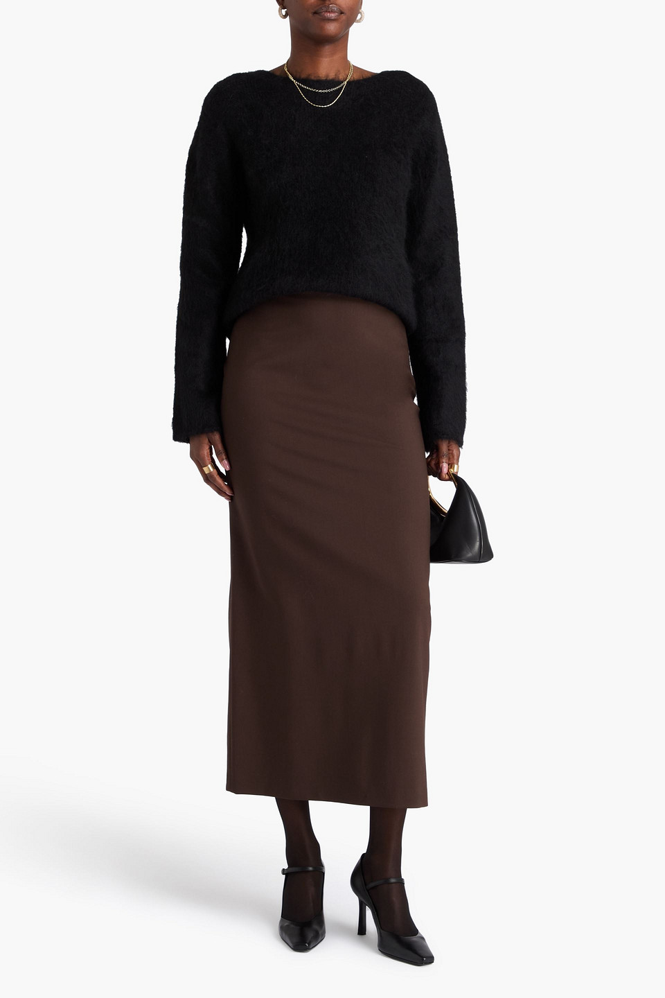  Loulou De Saison - Pullover „freya“ Aus Einer Alpakamischung - Schwarz - L 