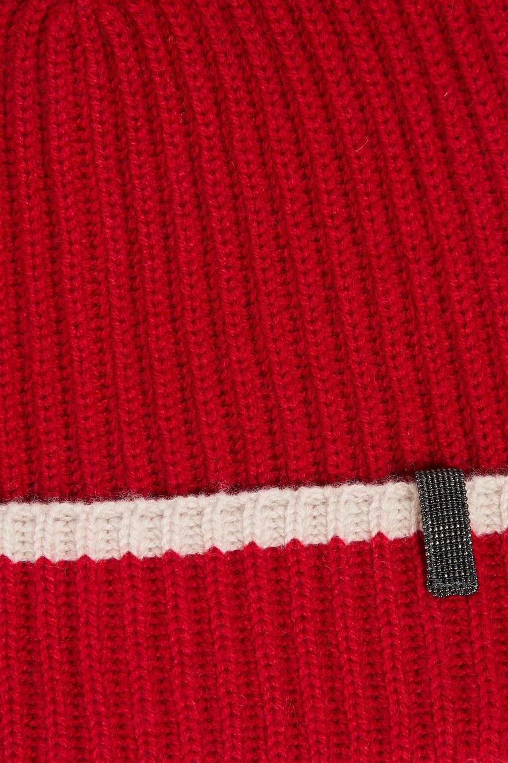BRUNELLO CUCINELLI Bead-embellished ribbed cashmere beanie