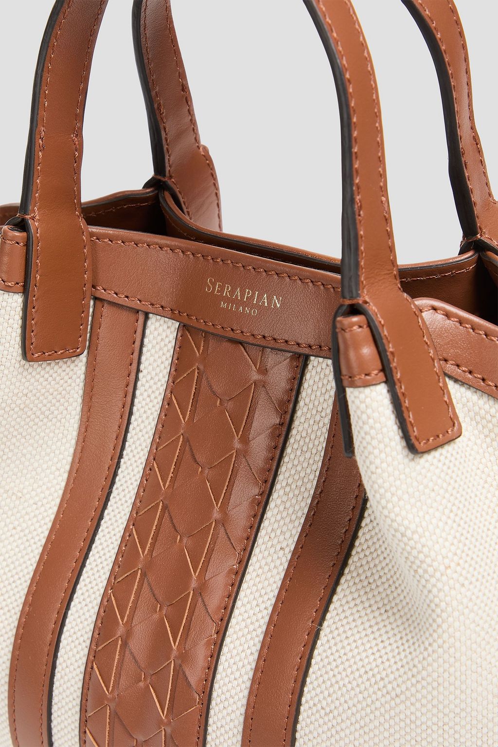 SERAPIAN Secret mini leather and canvas tote