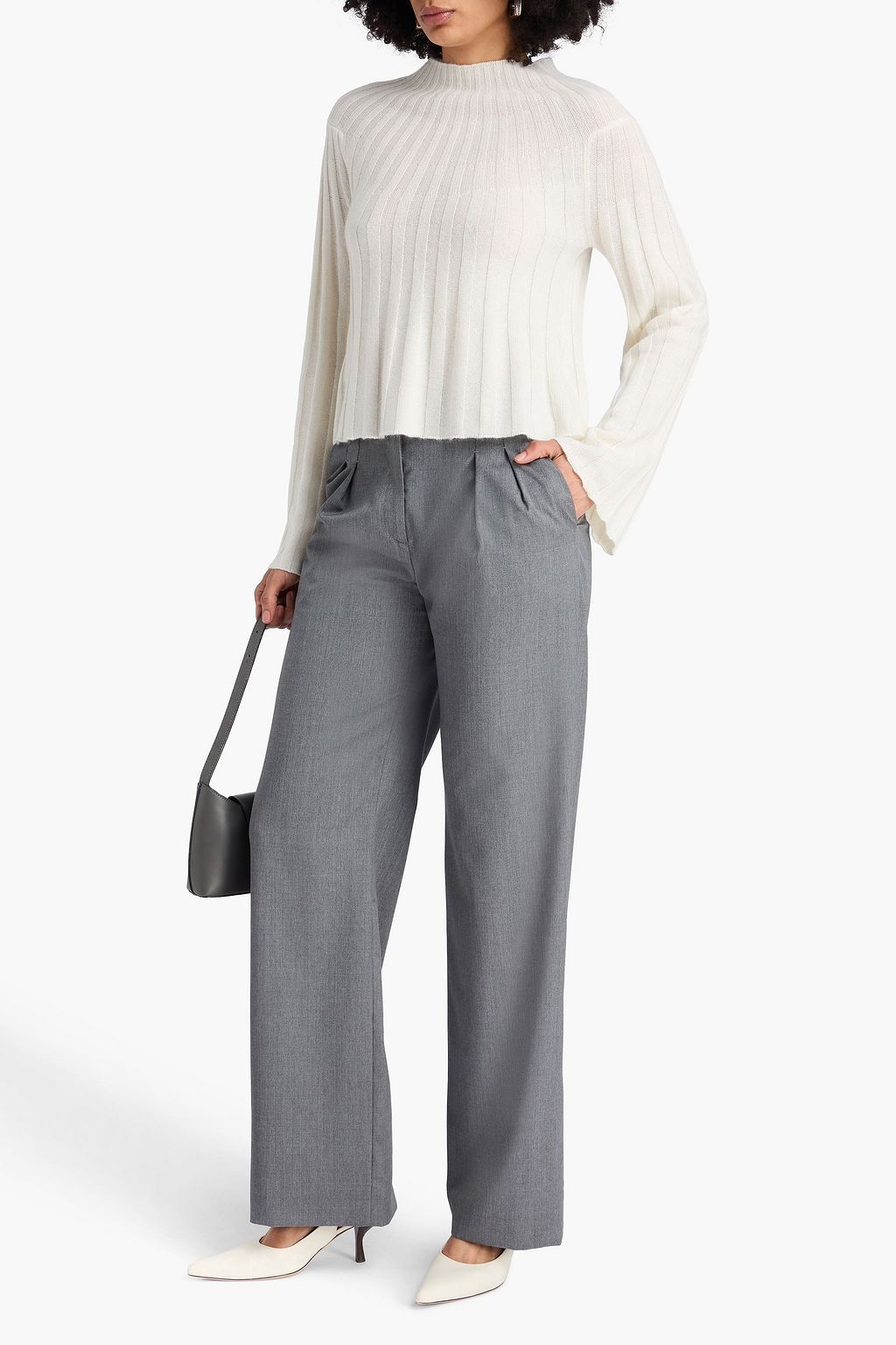 LOULOU STUDIO Koro Pullover aus einer gerippten Woll-Kaschmirmischung