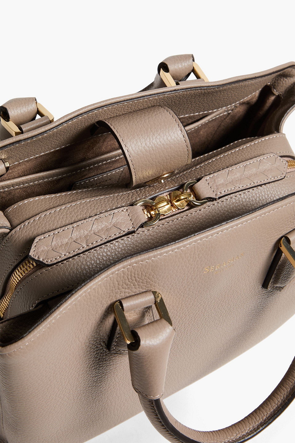 Serapian Luna Small Pebbled-leather Tote