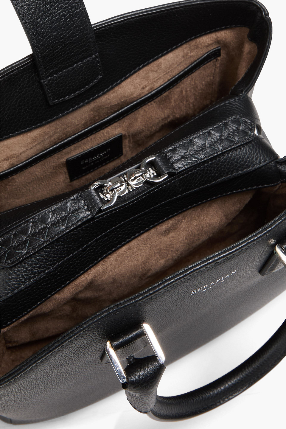 Serapian Luna Small Pebbled-leather Tote