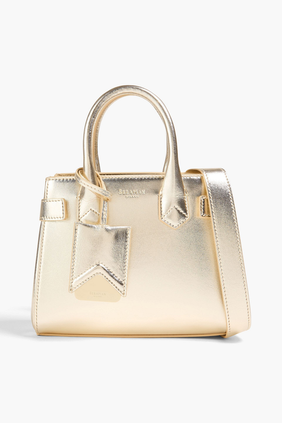 Serapian Meliné Mini Metallic Leather Tote