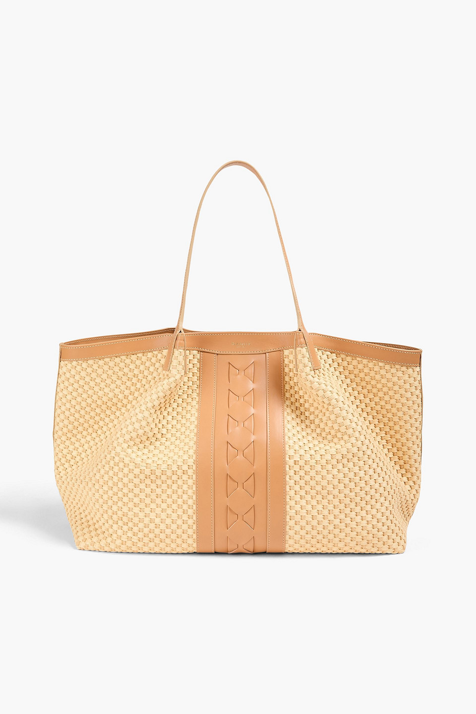 Serapian Secret Leather And Raffia Tote