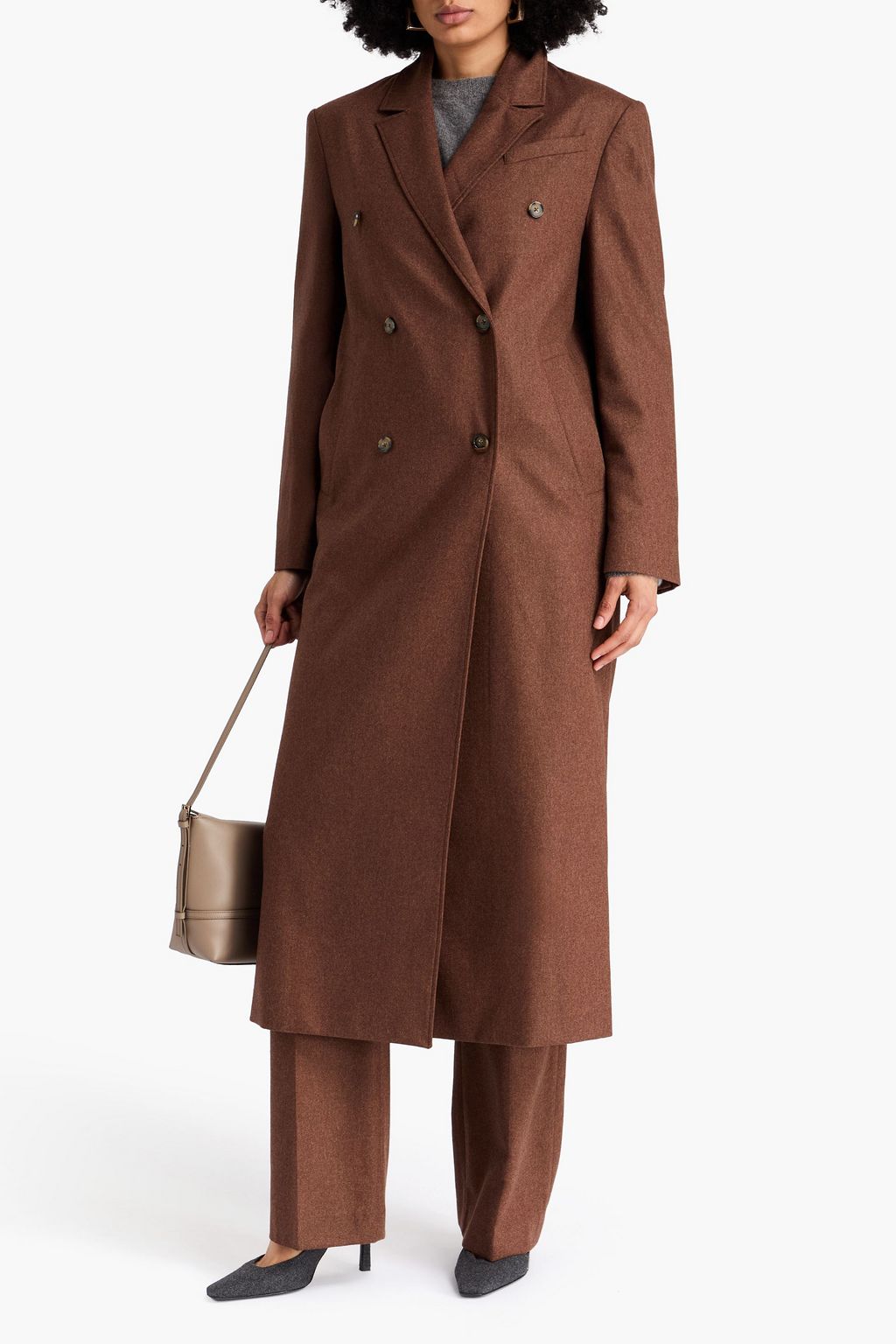 LOULOU STUDIO Zeno double-breasted wool-blend flannel coat