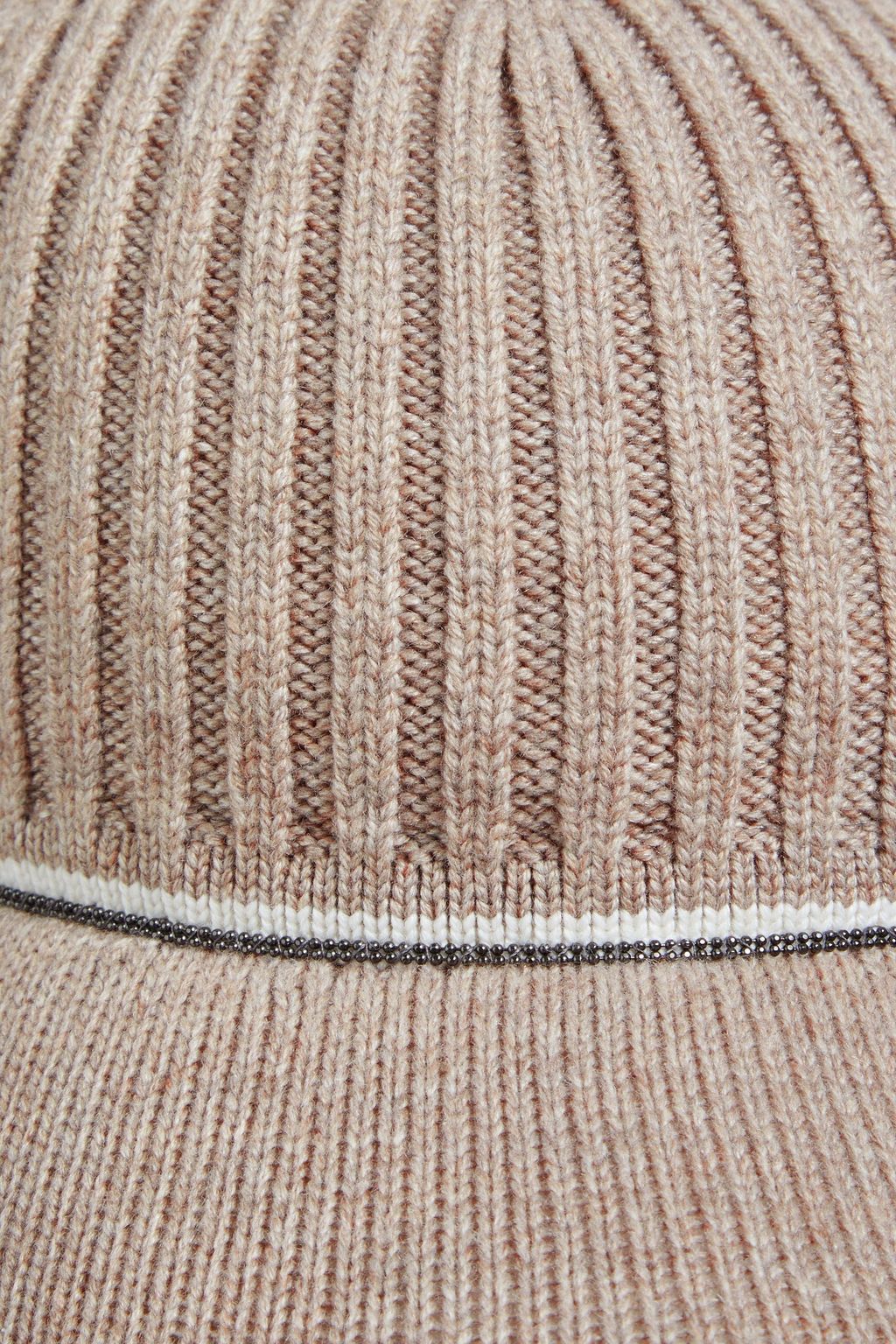 BRUNELLO CUCINELLI Bead-embellished ribbed-knit baseball cap