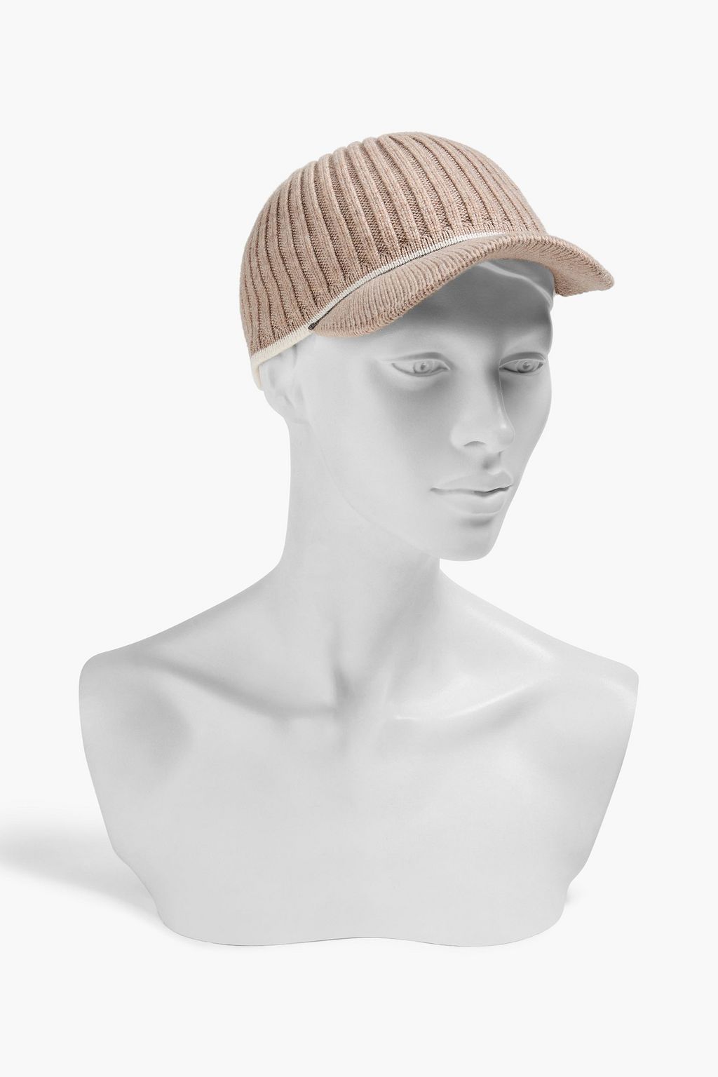 BRUNELLO CUCINELLI Bead-embellished ribbed-knit baseball cap