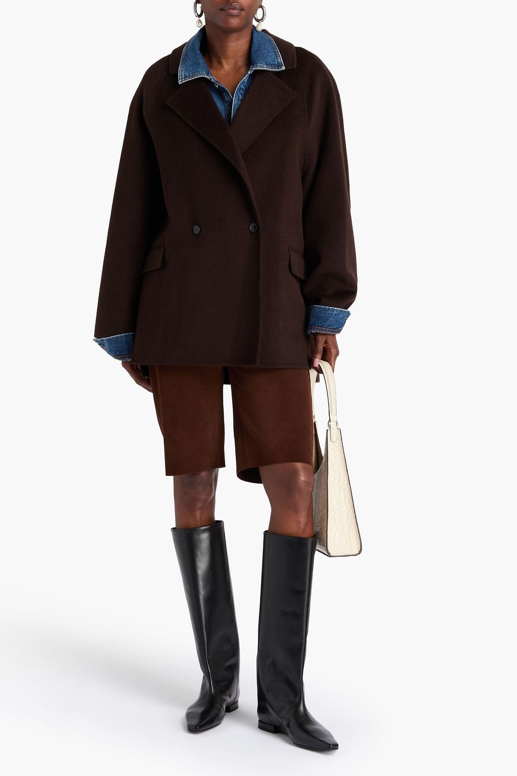 LOULOU STUDIO Gary double-breasted brushed wool and cashmere-blend coat